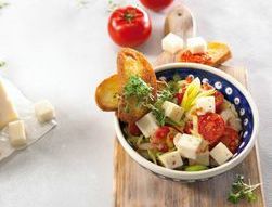 Leek–lentil salad with goat cheese